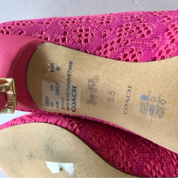 JEWEL BOOTIE COACH WOMEN'S SIZE 5.5 B KNIT UPPER PINK RUBBER OUTSOLE PULLON, - Picture 14 of 15